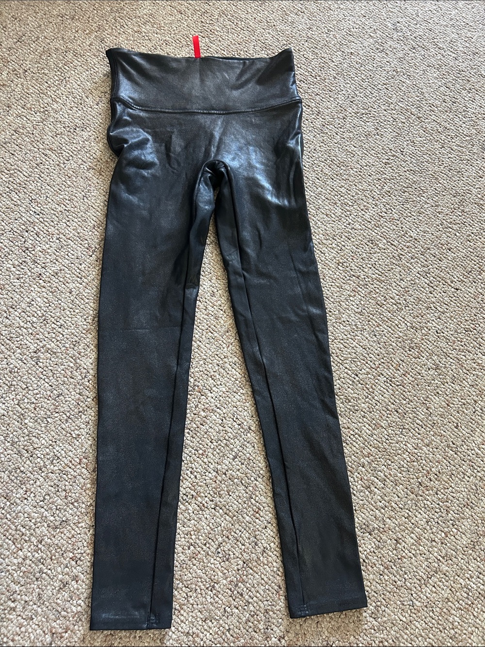 SPANX Faux Leather High-Waist Leggings - Black